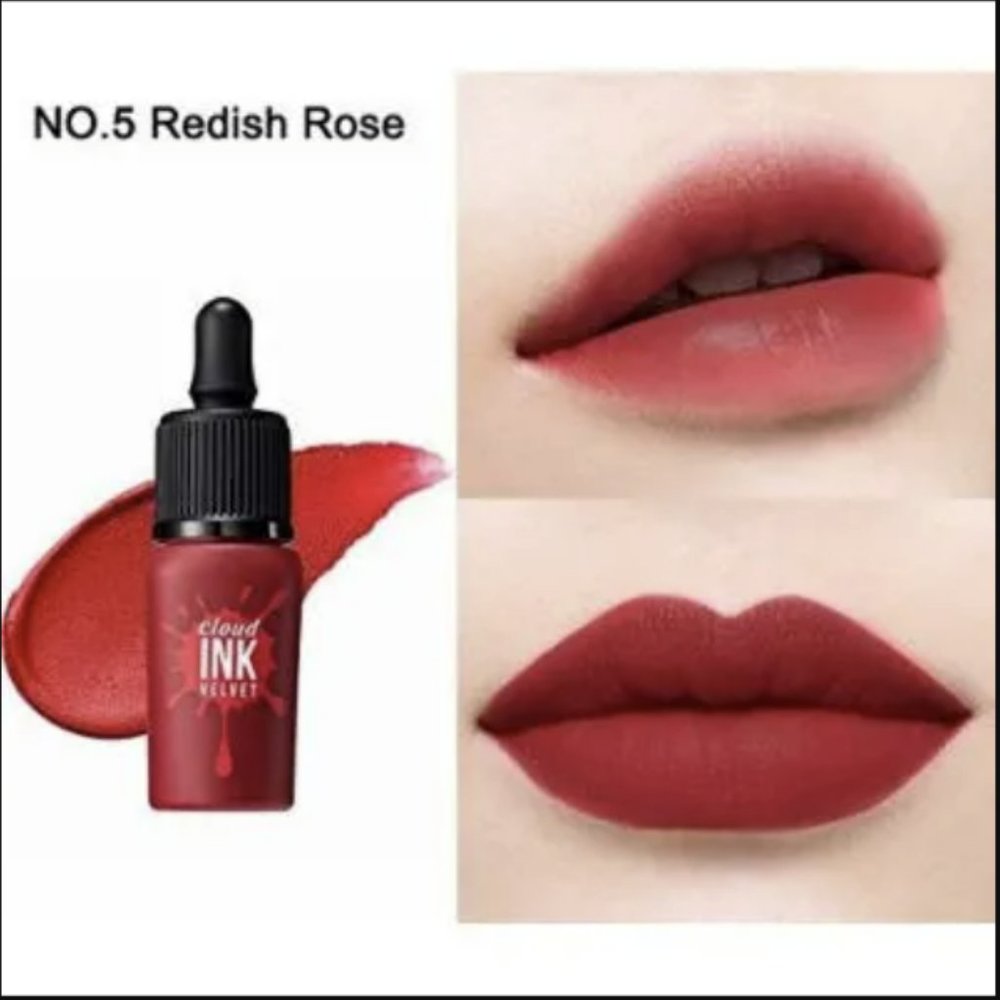 🔥 2/$30 BNIB PERIPERA Cloud INK Velvet Lip Lacquer Lip Tint (NO.5 Redish Rose)